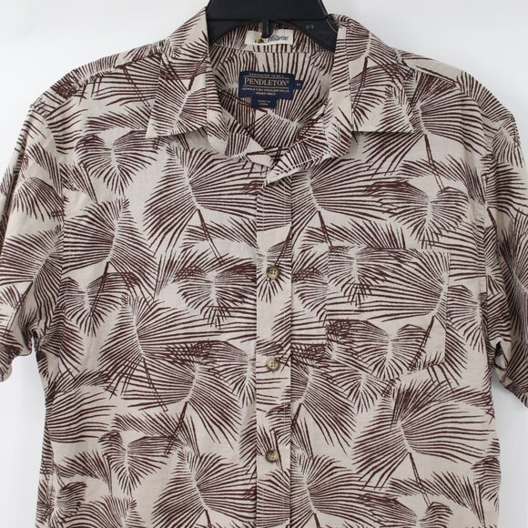 surf pendleton shirt Men's Medium printed floral short sleeve button up cotton - Picture 3 of 13